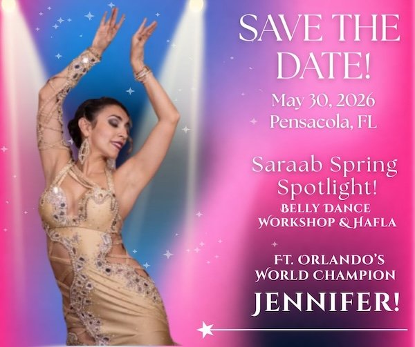 jennifer belly dance workshops pensacola 2026
